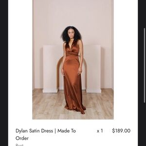 Revelry Dylan Satin Dress rust